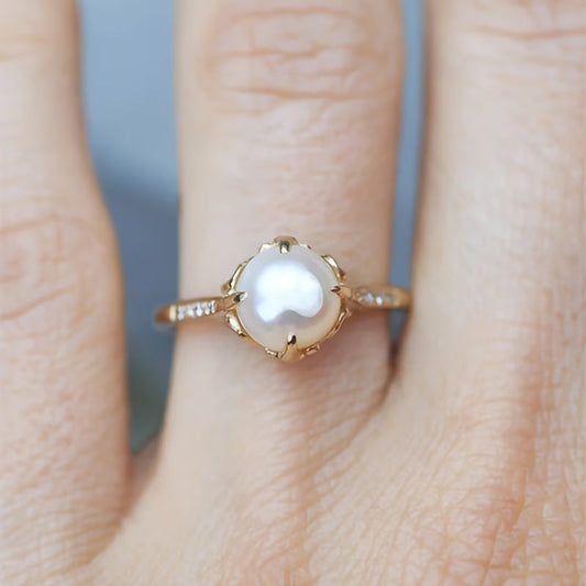 Delikat Pärl & Kristall Ring