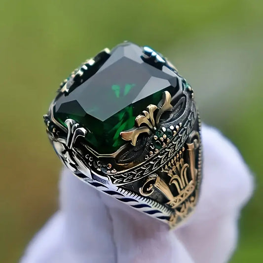 Silver Smaragd Vintage Ring