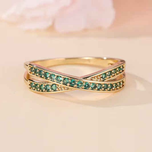 Smaragd Flow Ring | Guld