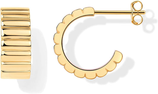 Klassisk Ridge Örhängen | Guld