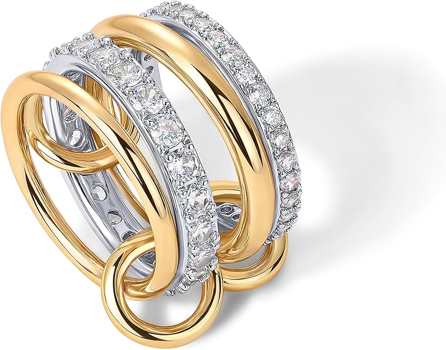 Interlock Stack Ringar | Guld