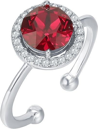 Crimson Glow Promise Rubin Ring | Vitguld
