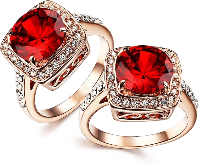 Rubin Halo Statementring | Roséguld