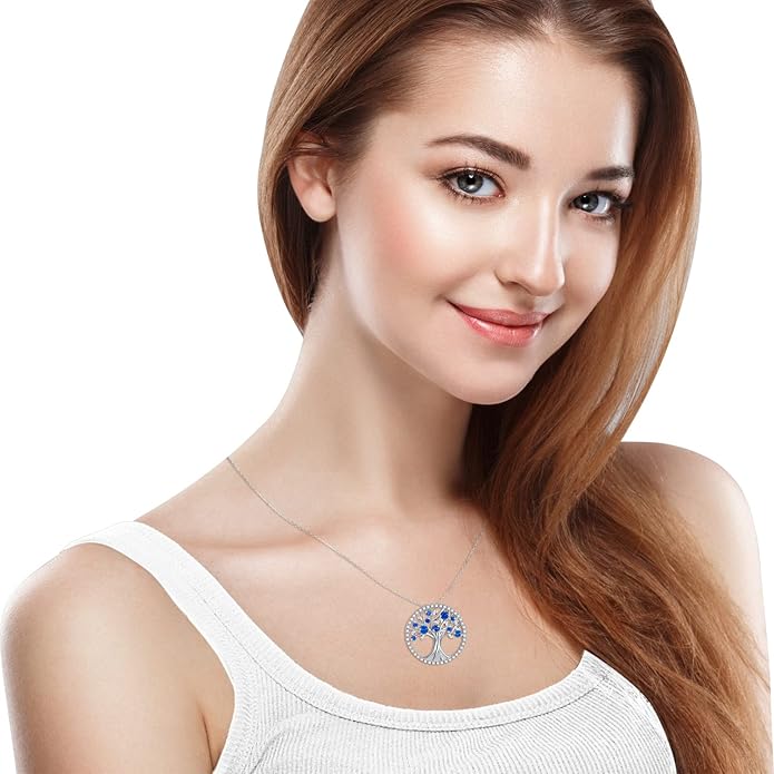 Tree av Life Safir Halsband | Vitguld