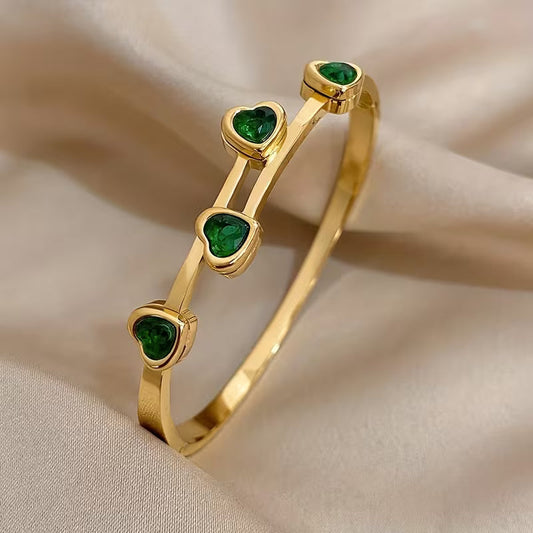Verde Hjärtan Armband | Guld
