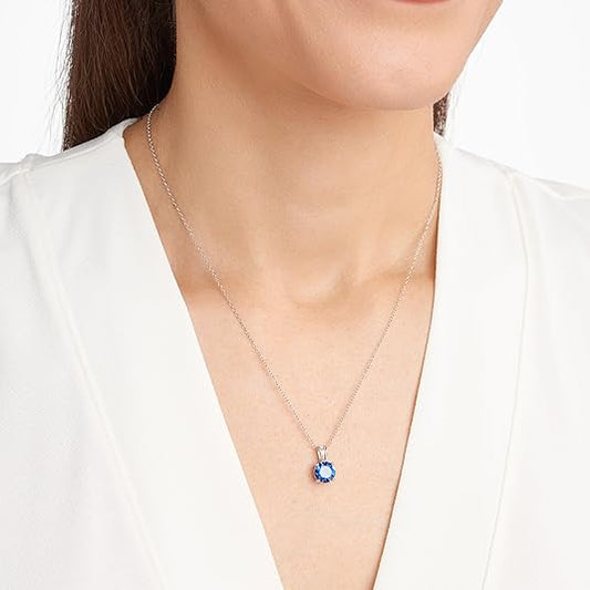 Rundslipning Safir Halsband | Vitguld