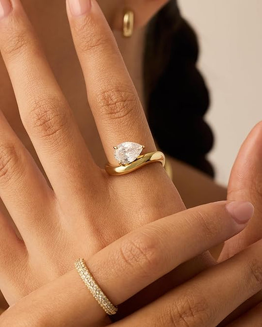 Wavy Promise Ring | Guld