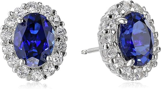 Oval Vit Safir Örstift | Vitguld