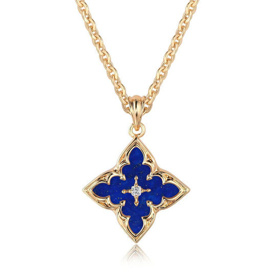 Vit Clover Hänghalsband | Guld