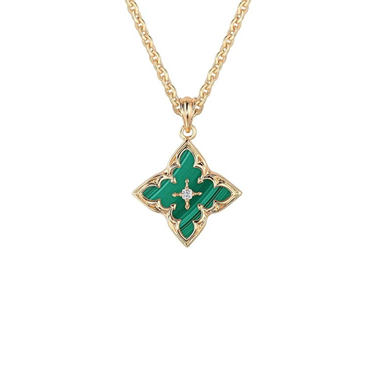 Smaragd Clover Hänghalsband | Guld