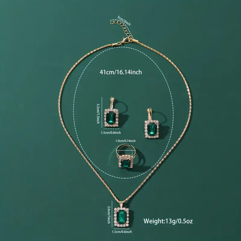 Sylvara Greenveil Smycke Set | Vitguld