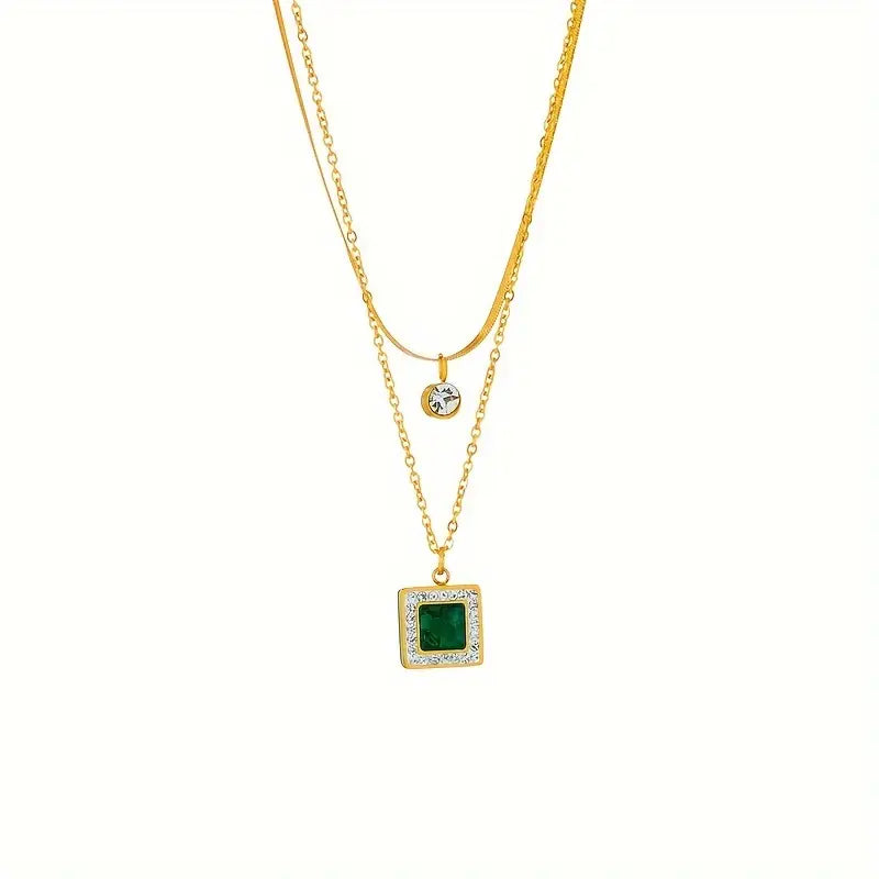 Guld Smaragd Lagrad Halsband