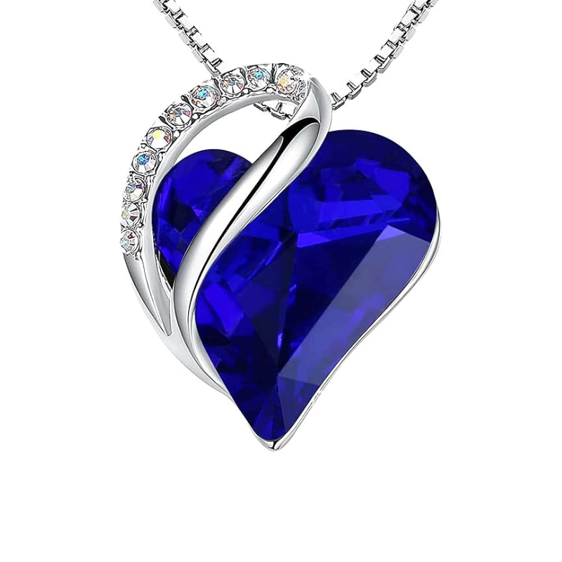 Silver Safir Hjärthalsband