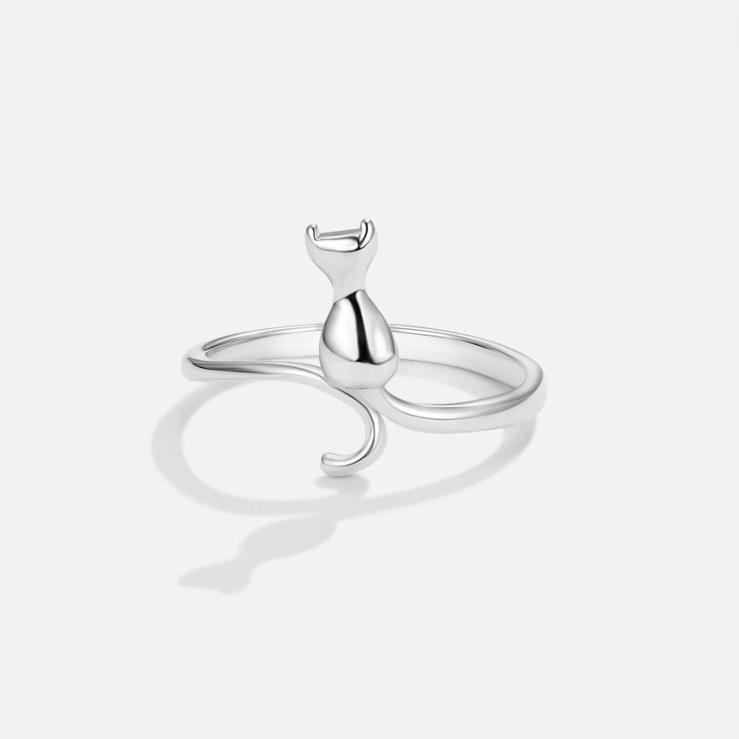 Silver Katt Motif Ring