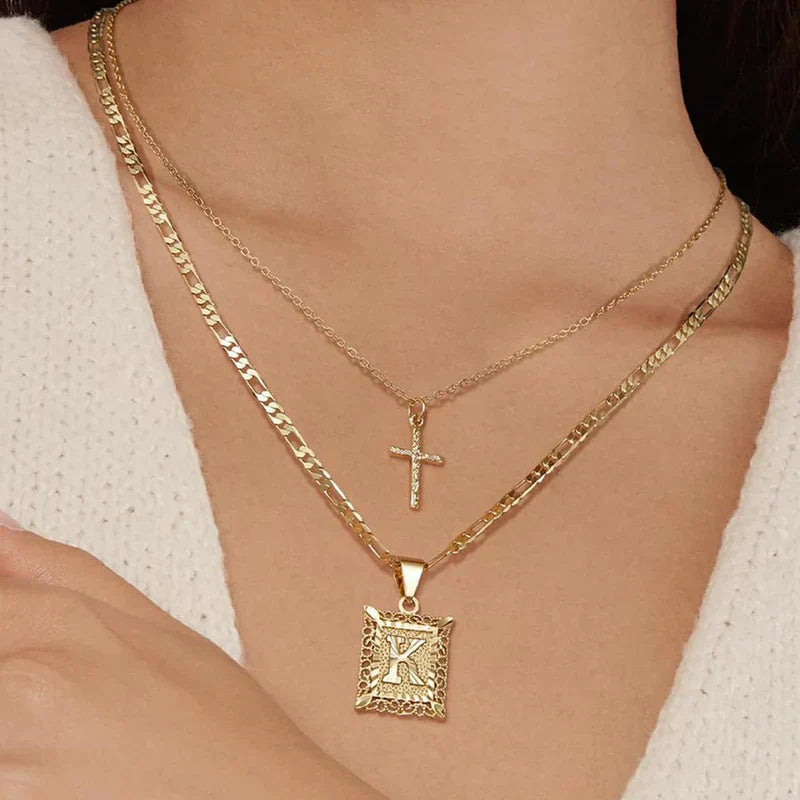 Kors Initial Halsband Set | Guld