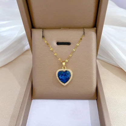 Guld Safir Hjärthalsband