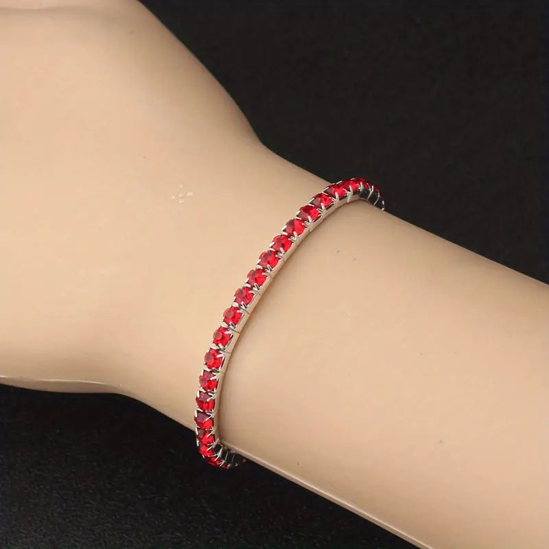 Silver Rubin Tennisarmband
