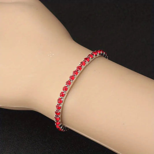 Silver Rubin Tennisarmband