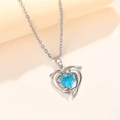 Oceanheart Twins Halsband | Vitguld