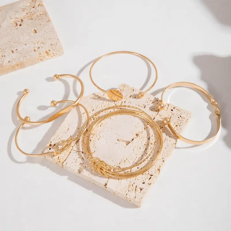 Knotted Elegance Armband Set | Guld