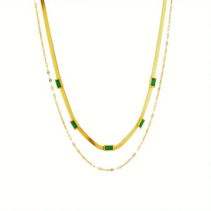Sister Gem Double-Layer Retro Halsband | Guld