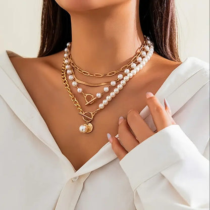 Modern Pärl Lagrad Halsband Set