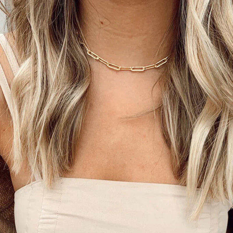 Archen Elegant Länkhalsband | Guld