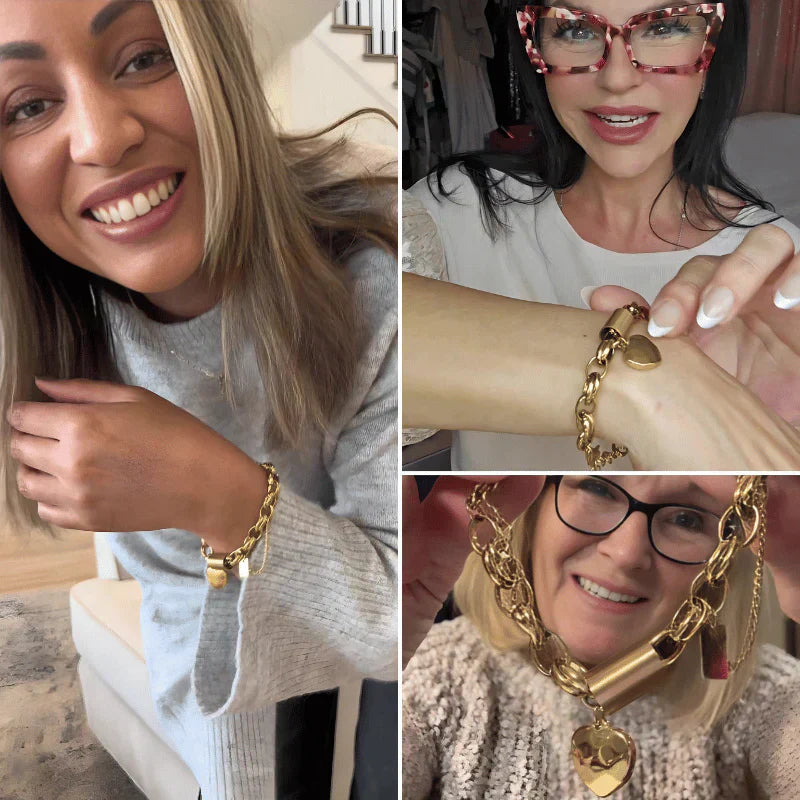 Heartened Grov Armband | Guld
