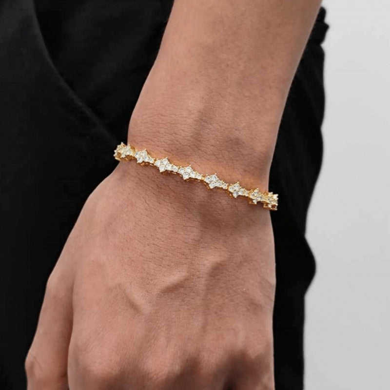 Klassisk Kluster Tennisarmband | Guld