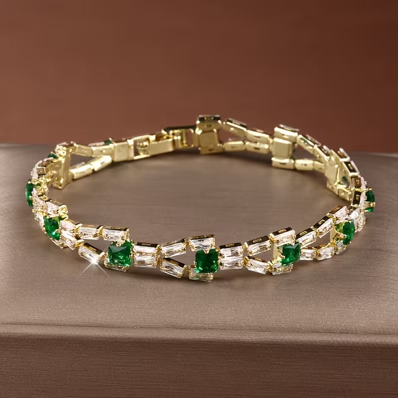 Verde Länk Tennisarmband | Guld