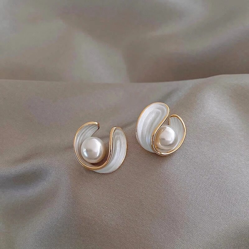 Guld Swirl Pärl Örstift