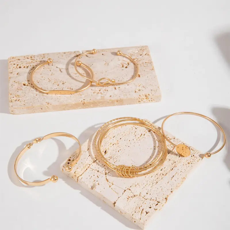 Knotted Elegance Armband Set | Guld