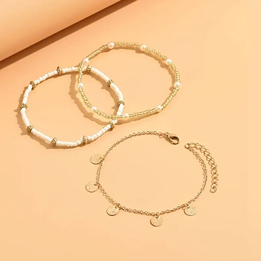 Coastal Berlock 3-Piece Lagrad Fotlänk Set | Guld