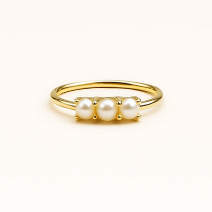 Triple Pärl Guld Ring