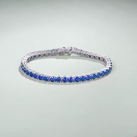 Safir Tennisarmband | Vitguld