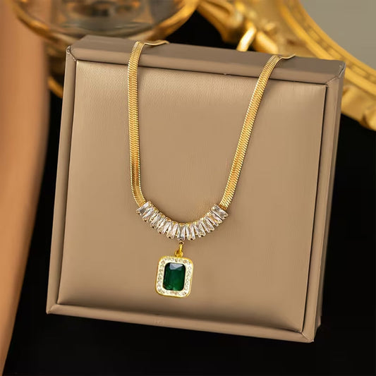 Regalia Prism Smaragd Halsband | Guld