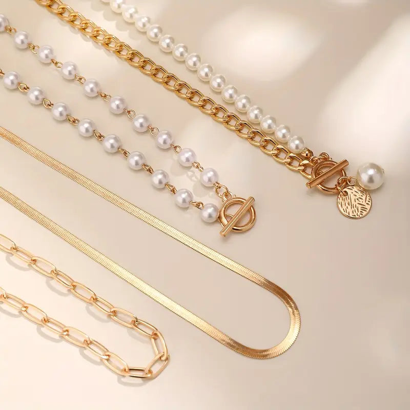 Modern Pärl Lagrad Halsband Set