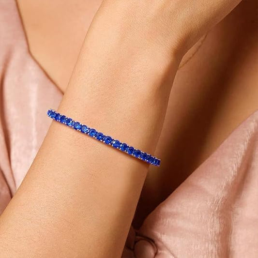 Safir Tennisarmband | Vitguld