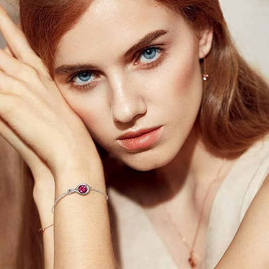 Rubin Oändlighet Armband | Vitguld