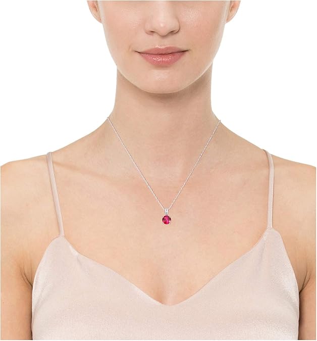 Rundslipning Rubin Halsband | Vitguld