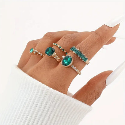 Zarina Exquisite Smaragd Ring Set | Guld