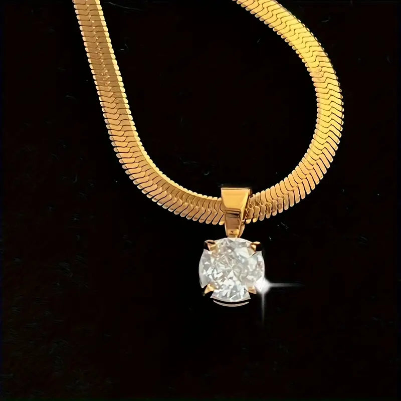 Elegant Rhinestone Hänghalsband | Guld