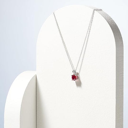 Rundslipning Rubin Halsband | Vitguld