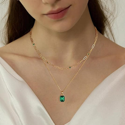 Smaragd Clover Hänghalsband | Guld
