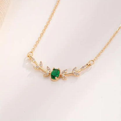 Guld Smaragd Minimalistisk Halsband