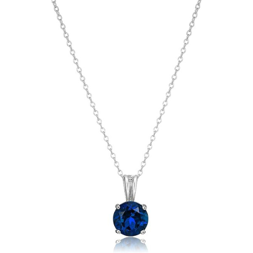 Rundslipning Safir Halsband | Vitguld