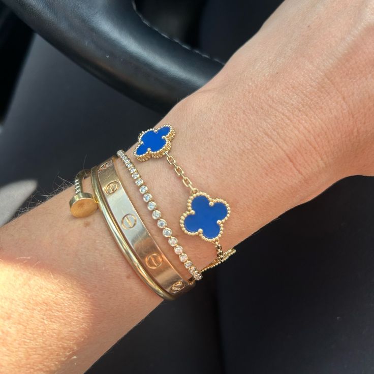 Clover Armband Blå