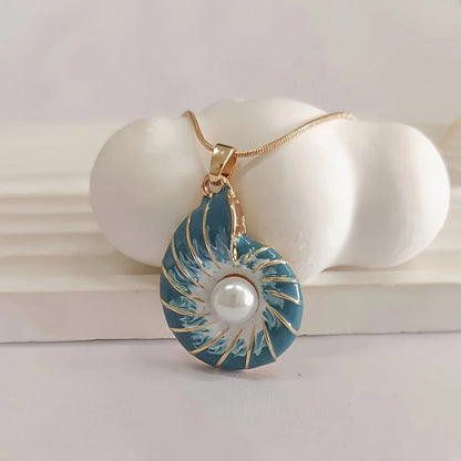Seashell Pärl Guld Halsband