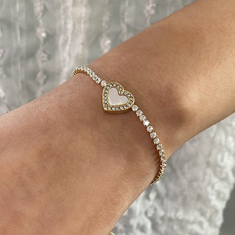 Cameron Diamant Hjärta Tennisarmband
