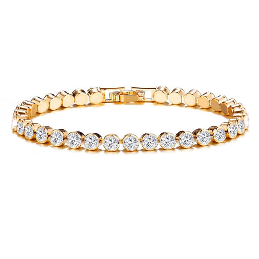 Rundslipning Tennisarmband | Guld